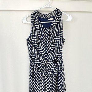 Faraway Blue/White Chevron Dress